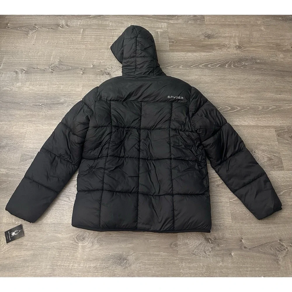 Spyder Puffer Jacket Men's Size Medium Black $229